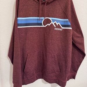 Ascend Hoodie Sweatshirt Mens XL Red Heather Mountain Graphic B17